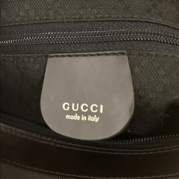 Gucci Black Canvas and Bamboo Shoulder Bag with Chain Strap - Picture 5 of 12